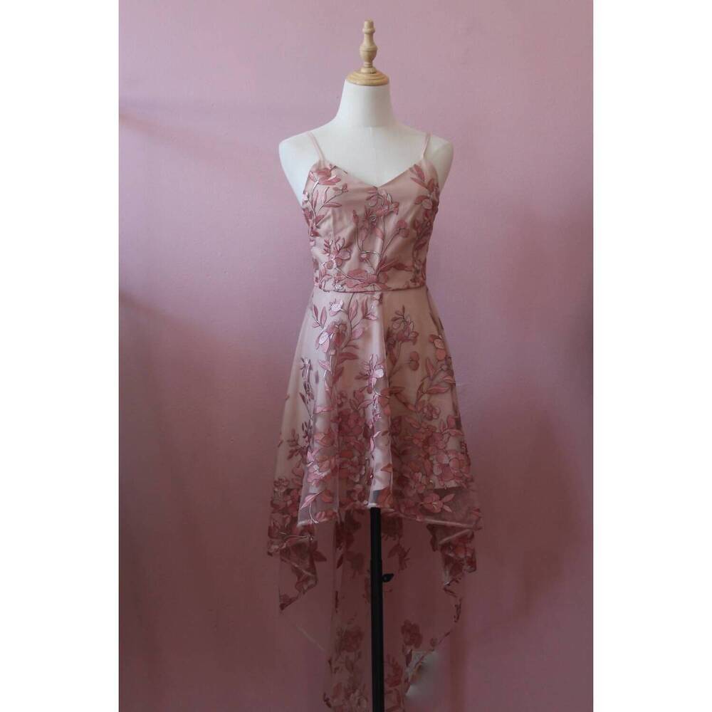NEW TWOSISTERS THE LABEL women's saskia high low dress in pink